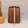 Bandeja Rectangular de Madera Maciza de Roble Grabado Plato Rectangular Hotel Bol Japonés para Ensalada Uso Doméstico Plato de Madera Hecho a Medida