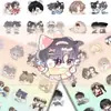 Adesivos transparentes populares estilo Q originais com dois protagonistas masculinos, personagens fofos estilo Q presos na noite eterna, adesivos decorativos DIY