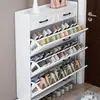 Gabinete para Zapatos Ultradelgado 17cm Económico para Entrada del Hogar Simple Moderno Multifuncional Estrecho Tipo Volteo Zapatero Pequeño
