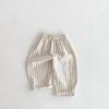 26 Pantalones de Verano a Prueba de Mosquitos para Bebé, Pantalones Casuales Rayados con Cordón para Niños y Niñas, Pantalones Largos Finos de Lino-Algodón Sueltos y Cómodos para Niños