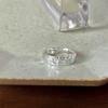 Anel de prata esterlina 925 com zircônia escovada estilo antigo médio design de nicho feminino joia de luxo de alta qualidade estilo ins que não desbota
