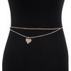 Joyería Transfronteriza Europea y Americana Simple Cadena de Cintura con Borla de Pedrería para Damas Fiesta de Club Nocturno Sexy Corazón Cadena Corporal Adornos para la Cintura