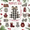 Decoraciones a Cuadros de Búfalo Navideñas Transfronterizas, Decoraciones de Madera para Árbol de Navidad, Decoraciones Navideñas de Madera