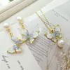 Accesorios de Perlas DIY Aguja de Plata Popular Chapado en Oro de 18K Microincrustado Circonita Aretes de Presión de Cisne Montura Vacía Arete Accesorios de Perlas