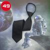 Venta al por mayor de fábrica corbata de negocios para hombre perezoso con cremallera ropa formal gratis negro azul azul marino rayado 48 boda