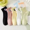 Meias de Verão Femininas Finas Meias de Cano Baixo Femininas Masculinas Meias Cor Sólida Preto e Branco Meias de Poliéster Algodão Respiráveis Absorventes de Suor Invisíveis Meias Descartáveis