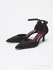 Venta al por mayor de nuevas sandalias de punta abierta sin talón transfronterizas, tacones de aguja y tacones sencillos y versátiles para mujer para el uso diario, directamente de fábrica