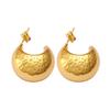 Brincos europeus e americanos de alta qualidade, simples, gota d'água, lisos, ocos, aço inoxidável, banhados a vácuo 18K, brincos femininos