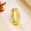 Por dentro y por fuera, los mismos anillos de pareja tradicionales arenados, anillo cerrado bañado en oro de cobre, anillo de oro arenado, joyería para novia