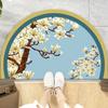 Tapete semicircular de estilo chino para puerta, para el hogar, dormitorio, entrada, alfombra para puerta de baño, tapete absorbente para piso, tapete antideslizante para puerta