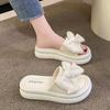 Pantuflas de Estilo Hada con Lazo para Uso Exterior de Mujer Verano 2025 Suela Gruesa para Interior del Hogar Sandalias de Playa Antideslizantes
