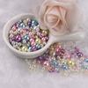 Perlas sueltas de imitación ABS redondas de 3-8 mm con orificio recto, de color, con doble orificio, para realzar accesorios de ropa, accesorios hechos a mano para bricolaje