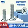 Tornillos para Máquina de Cabeza Avellanada Phillips de Color Blanco Zinc Galvanizado Tornillo para Máquina de Cabeza Plana Phillips Tornillo M2-M8