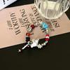 Nuevo estilo chino lindo cuerda trenzada hecha a mano cuerda roja cuerda de la suerte mano pulsera de perro de cerámica accesorios de diseño de nicho para mujer