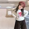 Weimu Roupas Infantis Conjunto Outono para Meninas Novo Estilo Coreano Casual Top Jaqueta Calça de Pernas Largas Roupas de Bebê Classe A