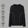 Camiseta de manga larga para hombre, estilo deportivo casual, cuello redondo, camiseta interior estampada de manga larga, camiseta para hombre