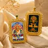 Colgante Thangka Pintado con Zaki Lamu y los Ocho Grandes Budas de la Riqueza, Deidades de la Riqueza Negras y Amarillas, Colgante Thangka Tibetano Estilo Chino