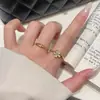 Novo Anel de Flor Embellished com Diamantes Estilo Coreano Simples para Mulheres, Design de Nicho, Versátil, Luxo Leve, Anel Aberto Ajustável