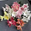 3 Cabezas de Lirios Artificiales para Decoración de Bodas, Decoración de Hoteles, Flores Artificiales al por Mayor para Decoración del Hogar, Flores Artificiales Realistas