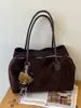 Bolsa de Mano Tipo Tote Frosted de Gran Capacidad para Mujer 2026 Nueva Moda Retro Bolso de Hombro Único Gamuza para Viajes Cotidianos Bolsa Grande