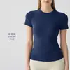 Top fitness yoga manga curta justo para mulheres, camiseta esportiva respirável de manga curta para atividades ao ar livre, estilo fino de verão para mulheres