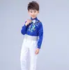 Roupas festivas de Ano Novo para crianças, meninos, florista, vestido de apresentador, vestido de coro, terno de manga longa com lantejoulas, roupas de performance