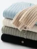 Cardigan de Punto Canalé con Cuello Solapa Ceñido a la Cintura para Mujer, Suéter Abrigo de Manga Larga con Botones, Suéter de Cachemira