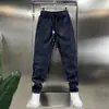 Pantalones de otoño e invierno para hombre de talla grande, pantalones rectos de pana estilo coreano, pantalones casuales gruesos de corte cropped, pantalones para hombre hasta la pantorrilla