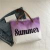Nova Bolsa Grande de Franjas 2025 Bolsa de Praia Bolsa Tote de Ombro Feminina Bolsa de Mão para o Trabalho com Estampa de Letras
