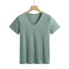 Suministro Directo de Fábrica de Camiseta de Moda Slim de Algodón Mercerizado de 80 Hilos para Mujer, Manga Corta, Algodón Puro, Elegante, Versátil, Top de Media Manga 8888