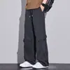 Pantalones Casuales Trendy de Tencel Estilo Americano para Hombre, Verano Ultradelgados Versátiles Transpirables Caída Rectos Pierna Ancha de Trabajo