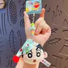 Pingente Autêntico de Pelúcia Shin-Chan Fofo Gota Pequena Chaveiro para Mochila Escolar Boneca Pingente de Boneca Branca Fofa Pequena