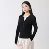 Diseño de Fábrica Nuevo Suéter de Punto para Mujer Falso de Dos Piezas Lana Estilo Francés Coreano Primavera y Otoño Cuello Semiabierto Punto Estilo Mujer