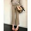 Pantalones casuales negros acampanados para mujer, nuevo producto de verano 2026, delgados, estilizan, de cintura alta, con caída, aptos para petite, ligeramente acampanados