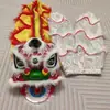 Set Completo de Accesorios Infantiles para Performance Hecha a Mano Danza del León, Incluyendo Pantalones de Danza del León para Estudiantes, Cabeza de León y Doble Cabeza de León para Danza