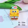 Cartão grande série Bob Esponja resina acessórios para joias DIY cola creme capa de celular buraco material para patch de sapato