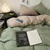 Categoria a Materno e Infantil Grau A Puro Algodão Dormir Nu Conjunto de Quatro Peças Lençóis de Cama de Puro Algodão Capa de Edredom Lençóis de Cama Conjunto de Três Peças para Dormitórios de Estudantes Universitários