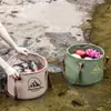 Balde dobrável para atividades ao ar livre, suprimentos de camping, grande capacidade para armazenar água, lavar roupas e vegetais, bolsa para piquenique de camping, pesca, bacia dobrável