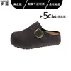 Sapatos femininos estilo Birkenstock com sola grossa, que aumentam a altura, em couro genuíno, à pronta entrega, mocassins fechados para calçar, sapatos Mary Jane