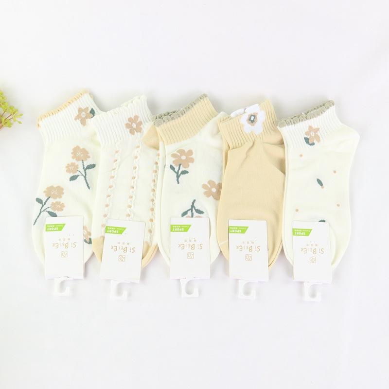 丝贝尔运动女船袜 卡其.JPG