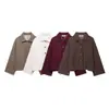 Venta al por mayor transfronteriza Otoño e Invierno 2025 Nueva Ropa de Mujer Europea y Americana Moda Callejera Casual Urbano Simple Abrigo de Lana Sintética para Mujer