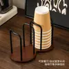 Dispensador de vasos desechables, madera de nogal, sensación de alta gama, almacenamiento de vasos de agua, portavasos de papel de escritorio para café y té