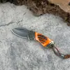 Mango Nuevo de Hueso de Vaca Cuchillo de Desempaque Acero de Damasco Navaja Plegable Mini Navaja Plegable para Exteriores Fabricante Stock Disponible