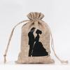 Boda Transfronteriza con Bolsa de Regalo Impresa de Novios Bolsillo con Cierre de Cordón Pantalones Decoración de Fiesta Celebración Regalo Boda
