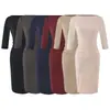 Vestido de Um Ombro Feminino 2026 Primavera/Outono Novo Design Cintura Fina Saia Bodycon Profissional Senso de Design Ligeiramente Maduro Vestido de Manga Três Quartos
