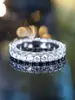 Anillo de Pareja de Diseño Simple de Circonita de Tres Lados Estilo Ins Europeo y Americano, Anillo Versátil Personalizado Hip-Hop Venta Caliente al por Mayor