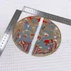 Estilo Chino Organza Bordado Parche Redondo Folio Nuevo DIY Chinoiserie Dinastía Han Chaqueta Cheongsam Parche Decorativo Parche