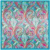 Bufanda de Seda Maitong 90Cm*90Cm Flor Étnica Bohemia para Damas Imitación Seda Bufanda Cuadrada Grande Bufanda de Seda