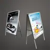 Soporte de exhibición publicitaria portátil de hierro, soporte de exhibición de tablero KT de doble cara plegable y con peso para exteriores, soporte de exhibición de carteles