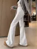 Pantalones de Yoga Grises Micro-Campana para Mujer 2026 Otoño Nuevo Estilo Pantalones Deportivos de Chándal Pierna Recta Fitness Adelgazantes Casuales Pantalones de Pierna Ancha